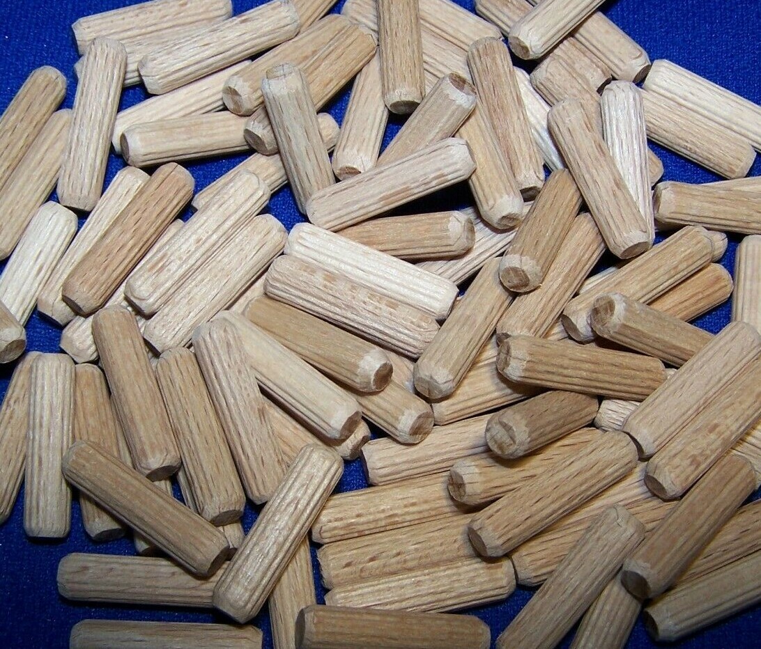 1/4" x 1" Wooden Wood Dowel Pins Grooved Fluted 100 pieces NEW!! Free Shipping eBay