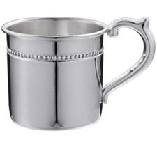 Perles Beaded top Baby Cup Sterling Silver made by Cunill, Brand New in Box