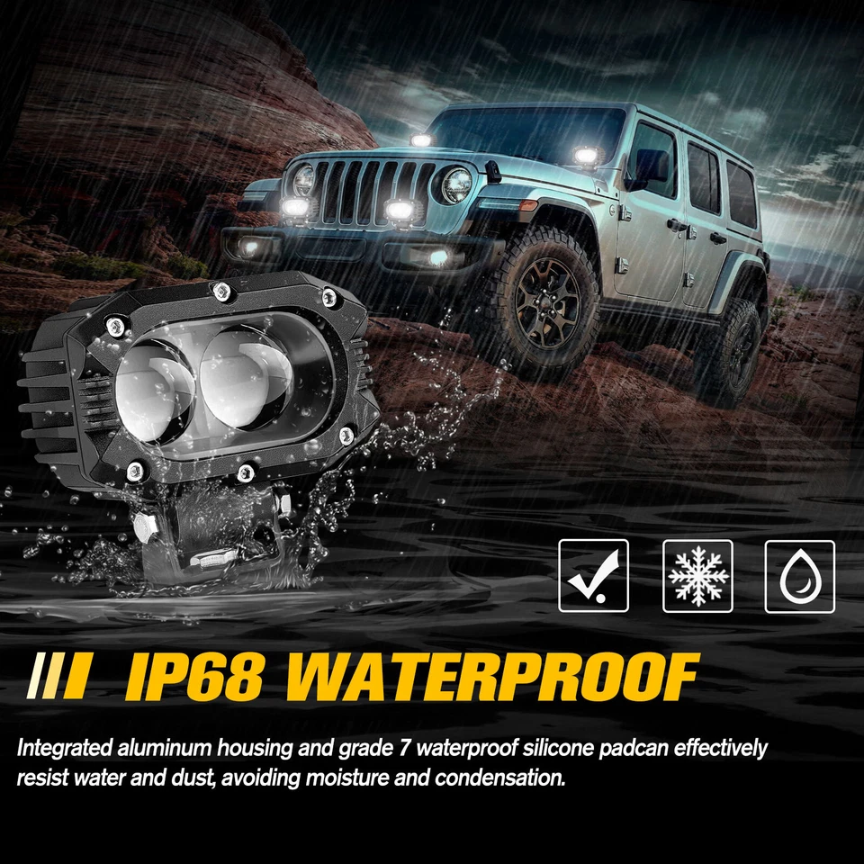 Para Polaris Can-am UTV ATV 2 PIEZAS 4" 160W LED Luces de trabajo Spot Pods Lámparas de conducción Foto 4 de 4