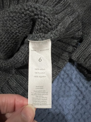 Boys OSHKOSH B'gosh Sweater Nordic Fair Isle Shawl Button Collar Gray Size 6 - Picture 5 of 5