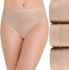 3 pc VANITY FAIR 13164 Comfort Where It Counts Hi cut Panty DAMASK  Neutral 9/2x
