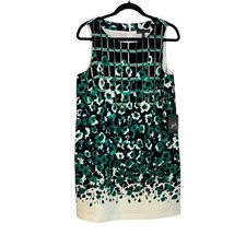 NWT Adrianna Papell Sleeveless Printed Crepe Floral Shift Hannigan Dress Size 10