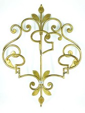 Attaccapanni da muro in ferro battuto a 3 posti con ganci estraibili colore oro