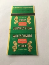 Vintage Matchbook Cover Matchcover Liquor Wolfschmidt Vodka