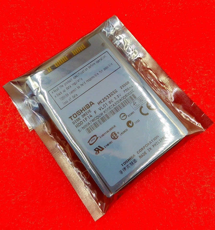 Toshiba MK2533GSG 250GB,Internal,5400 RPM,4.57 cm (1.8") (MK2533GSG) Desktop HDD - Image 3 of 3