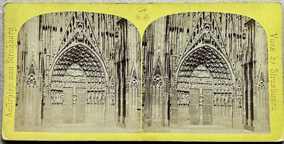 Tirage Albuminé Original - Cathédrale De Strasbourg Par Bisson - Vers 1858 (35,9x43,7 Cm)