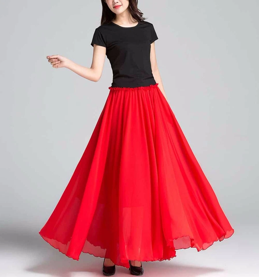 Falda acampanada línea A para invitados de boda columpio hecha a medida Plus 1x-10x Y798 Foto 4 de 4