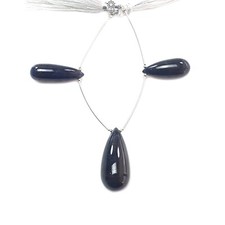 128.50cts Natural Blue Sapphire Gemstone Plain Teardrops Loose Beads 26mm - 32mm