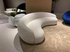 Curved Cream White Boucle 3 Seater Sofa FREE UK Delivery Viewing Welcome 🤗
