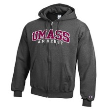 Champion Hoodie Grey and Red UMass Amherst Full Zip Hoodie NEW with Tags SMALL