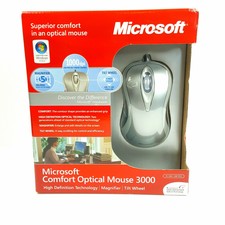 Microsoft Comfort Optical Mouse 3000 Wired Magnifier Tilt Wheel