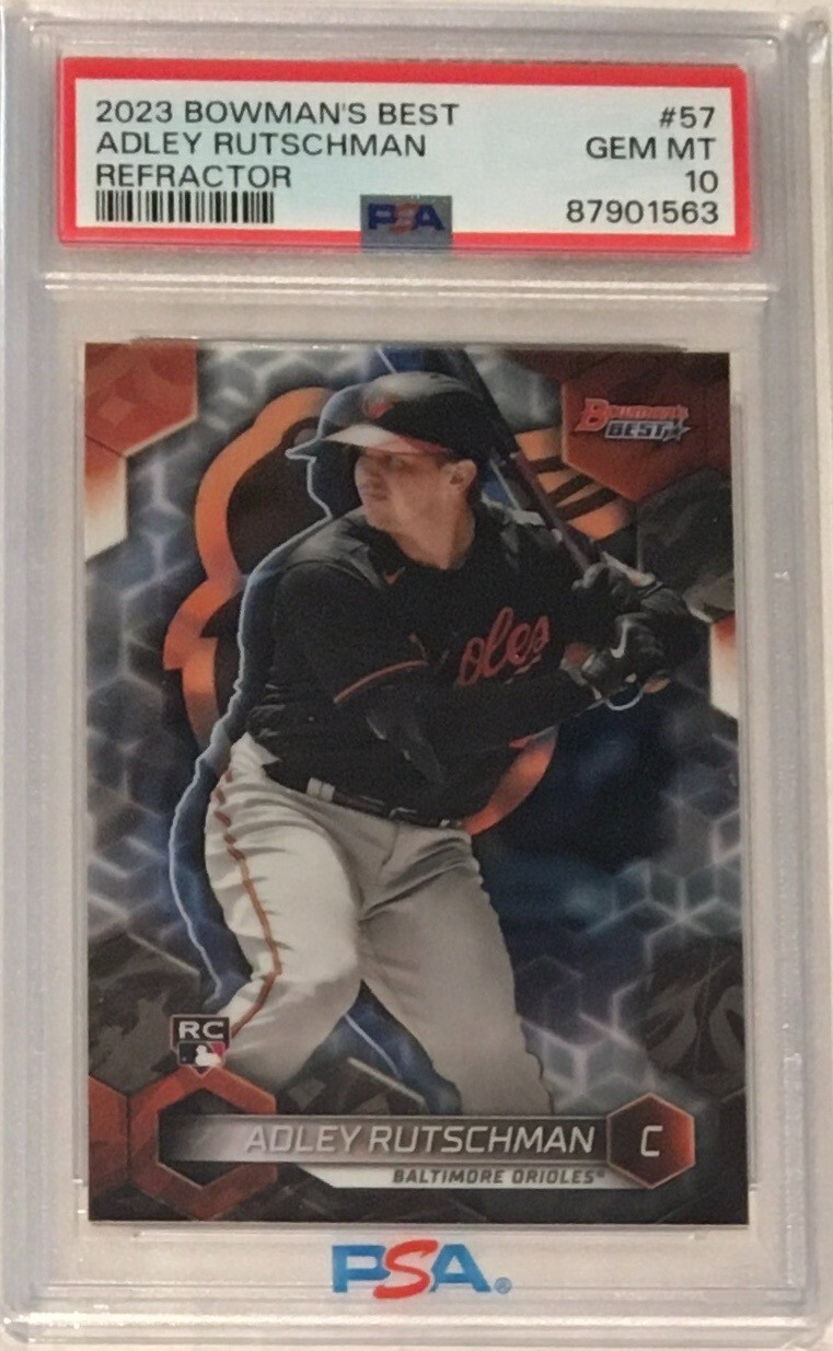 2023 Bowman's Best PSA 10 Adley Rutschman RC REFRACTOR Orioles Rookie Card #57