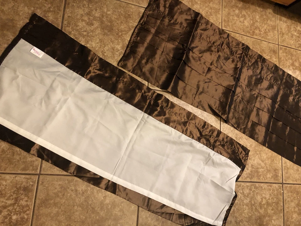 Juego de 2 cenefas marrón brillante Better Homes & Garden usadas en excelente estado aspecto en capas clásicas Foto 3 de 3