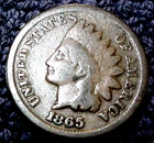 1865 INDIAN HEAD CENT.....FREE SHIPPING!.......MIN. BID .01 & NO RESERVE!