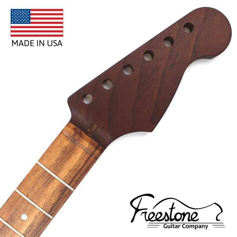 Guitar Neck - Curupay on Roasted Maple 24.75" Conv - S Style - Fits Fender Strat