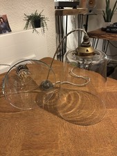 Pair Of Vintage Brass / Glass Pendants. Good Condition + Tested