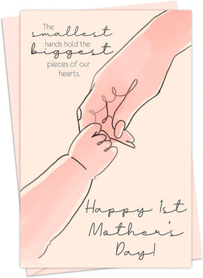 First Mother's Day Card for New Moms - Blush Pink 4x6 Inches