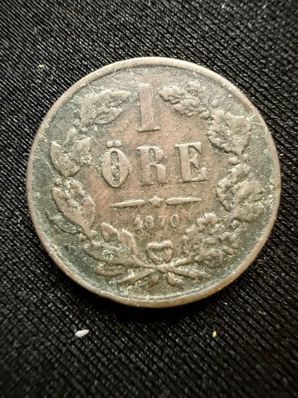 1870 Sweden 1 Öre - Carl XV  World Coin - S190
