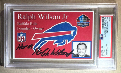 Ralph Wilson Jr Buffalo Bills Owner Autographed 3x5 Card PSA DNA Authentic HOF