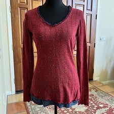 Pete Made In America Red Blue Double Shirt Wool Nylon Poly Cotton Size S