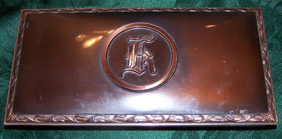 L E Mason Boston Hyde Park Cigar/Cigerette Copper Cork Lined Storage Case
