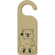'Waving Grizzly Bear' 200mm x 72mm Door Hanger / Sign (DH00046218)
