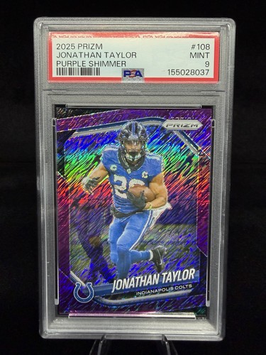 2025 Prizm Jonathan Taylor Purple Shimmer /15 PSA 9