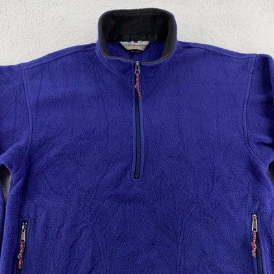 Vintage EMS Pullover BOXY Large Purple Polartec Fleece Half Zip Outdoor USA 90s