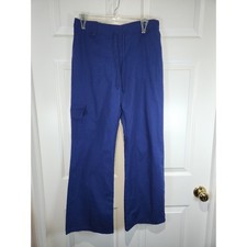 Women's sz M V Life Navy Blue Scrub Pants Cargo Pockets Back Elastic Waist