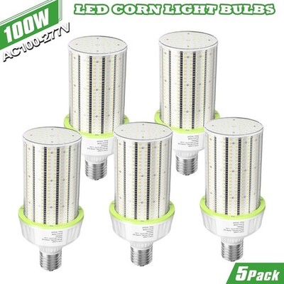 5x 100W LED Corn Cob Light E39 Base Factory Parking Lot HighBay Replacement Bulb