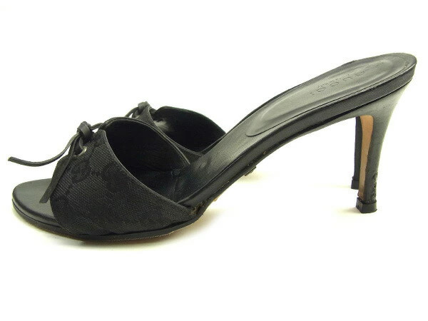 GUCCI Sandals GG Canvas Black Ladies Brand High Brand Vintage thumbnail 3