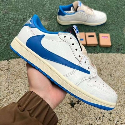 Size 12 - Jordan 1 Retro x Fragment Design x Travis Scott Low Blue