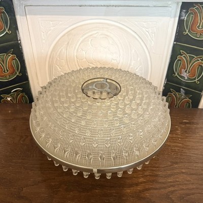 Große runde Vintage Mid Century 60er Space Atomic transparent/chrom 38 cm