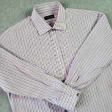 Canali Shirt Mens 43 17 Multicolor Striped Dress Long Sleeve Button Italy Made