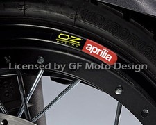 8 adesivi ruota piccola Aprilia OZ adesivi cerchi RSV Tuono Factory laminati 