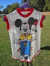 Vintage 70s Disney Mickey And Minnie Kids Sleep Shirt Size 7