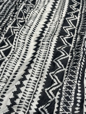 Pistil Black & White Abstract Scarf Shawl Wrap 27x72 