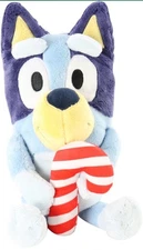 ANIMAL ADVENTURE BLUEY WITH CANDY CANE 9” HOLIDAY MINI ANIMATED PLUSH - BLUE