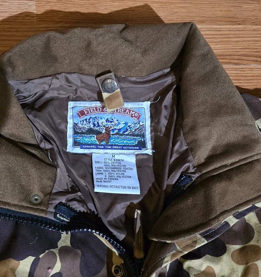 Abrigo Camuflaje Pesado Field & Stream De Colección Talla Mediana Woodland Duck Foto 4 de 4