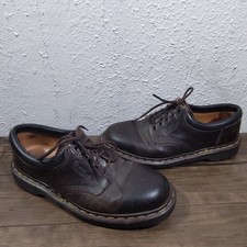 Vtg Dr. Martens Leather Oxford Shoes Mens Size 8 Brown Made in England Chunky