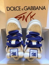 Dolce&Gabbana Men 9.5US Sneakers White Blue Almost unused Luxury Casual Stylish