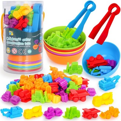 Counting Transportation Color Sorting Toys for Toddlers,Montessori STEM Senso...