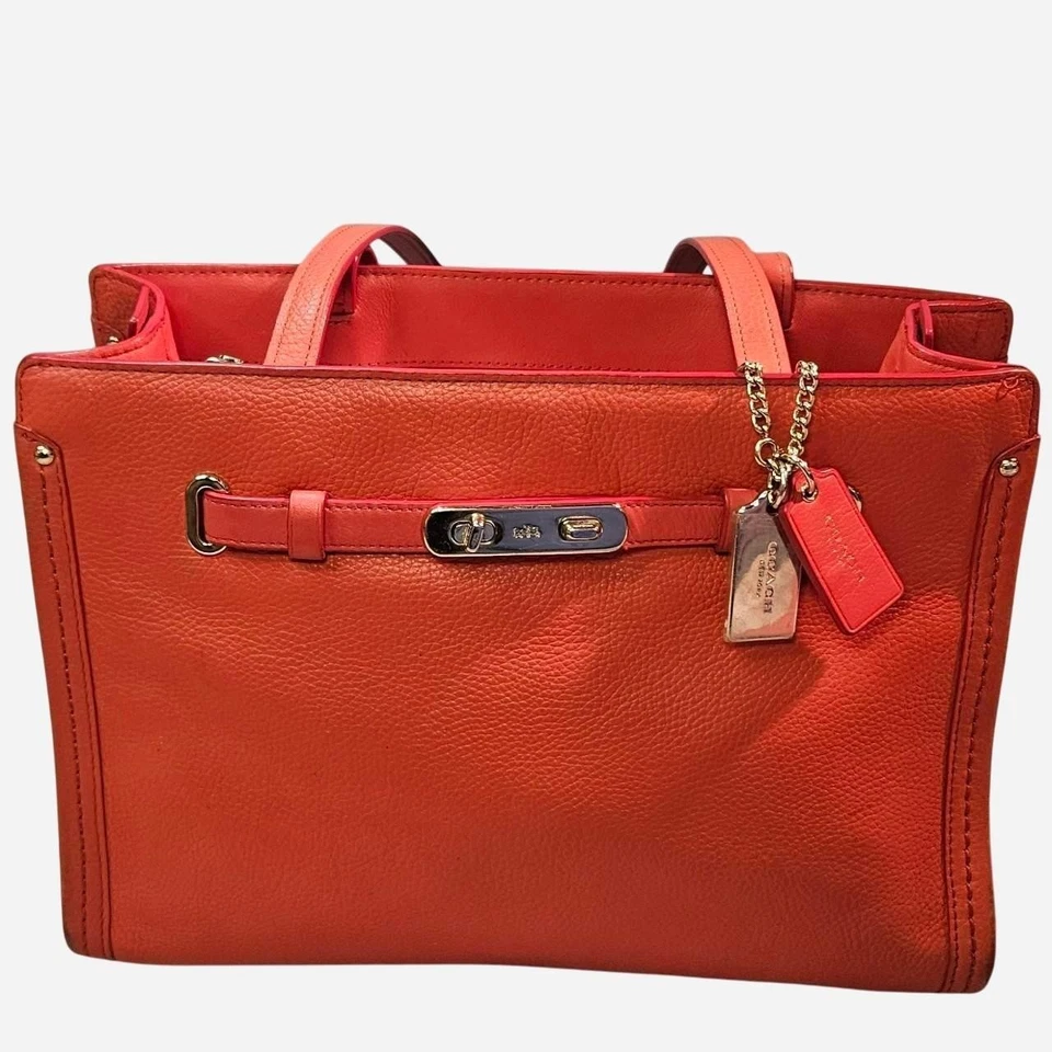 Bolso de Mano Pequeño Coach 34915 Sandía Para Mujer Cuero Guijarro Pulido Foto 3 de 4