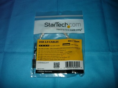 StarTech.com USB 2.0 USB A Female to 4 pin Header USBMBADAPT New Open Box