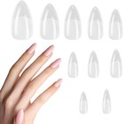 504PCS Short Almond Nail Tips,Half Matte Fake Nails Stick on Nails, Beetles Gel