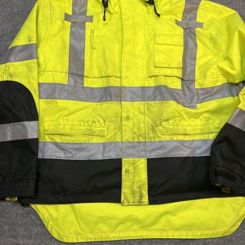 Radians Jacket Mens XL Yellow Hi Vis Hooded Insulated Reflective RW32-3Z1Y image 7