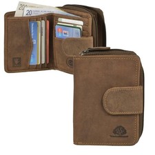 Greenburry Leder Riegelbörse Damenbörse Portemonnaie Geldbörse Vintage braun