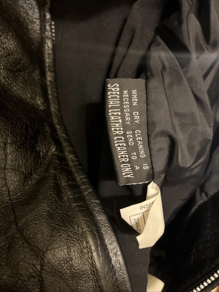 Chaleco Máxima Wilsons Para Mujer Talla Grande Negro Cremallera Cuello 100% Cuero Años 90 Y2K Foto 4 de 4