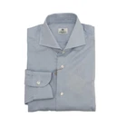 450$ LUIGI BORRELLI Dress Shirt Blue Twill Cotton 8 Hand Steps 15.5-39