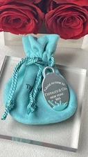 Tiffany & Co. Return To Tiffany Silver Blue Splash Large Oval Charm NEW $375